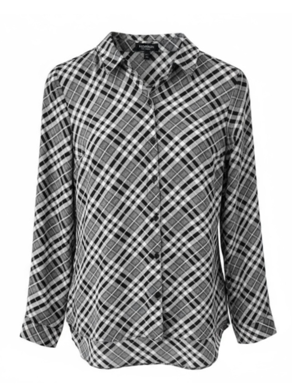 Express Black and White Plaid Button Down Long Sleeve Shirt Size Medium